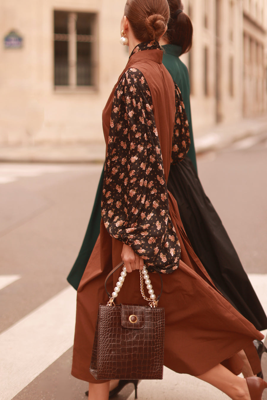 Brown Tailored Tie Dress