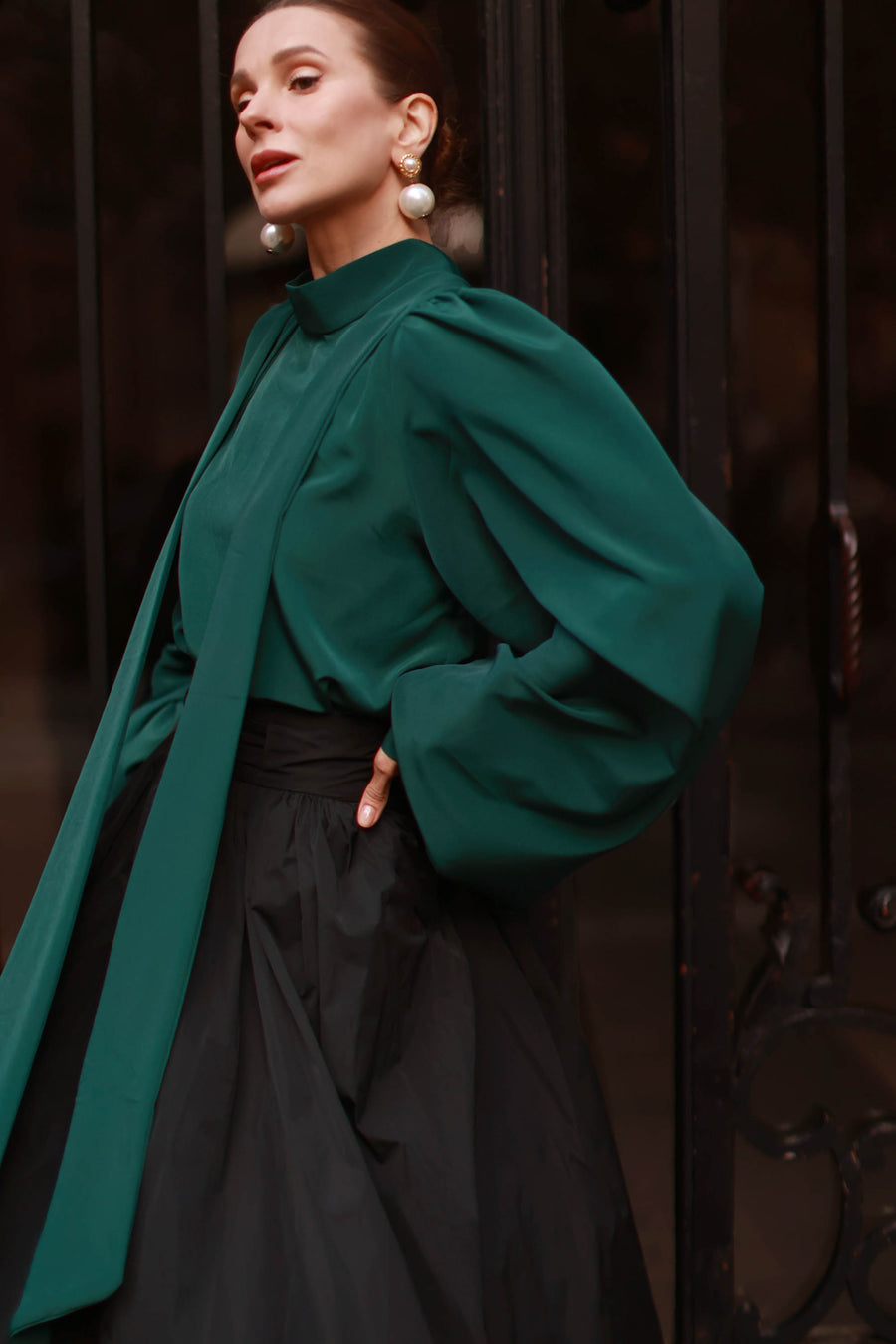 Green Baroque Blouse