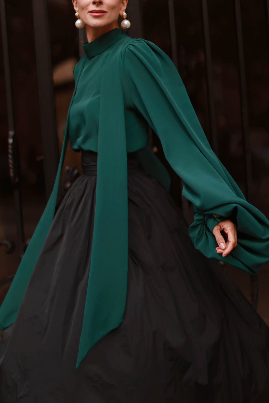 Green Baroque Blouse