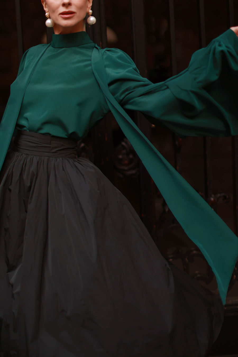 Green Baroque Blouse