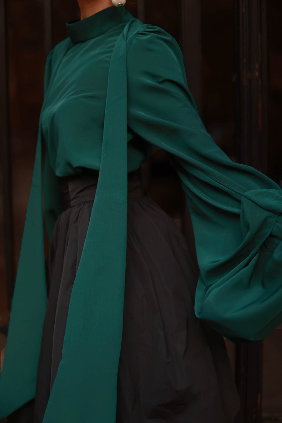 Green Baroque Blouse