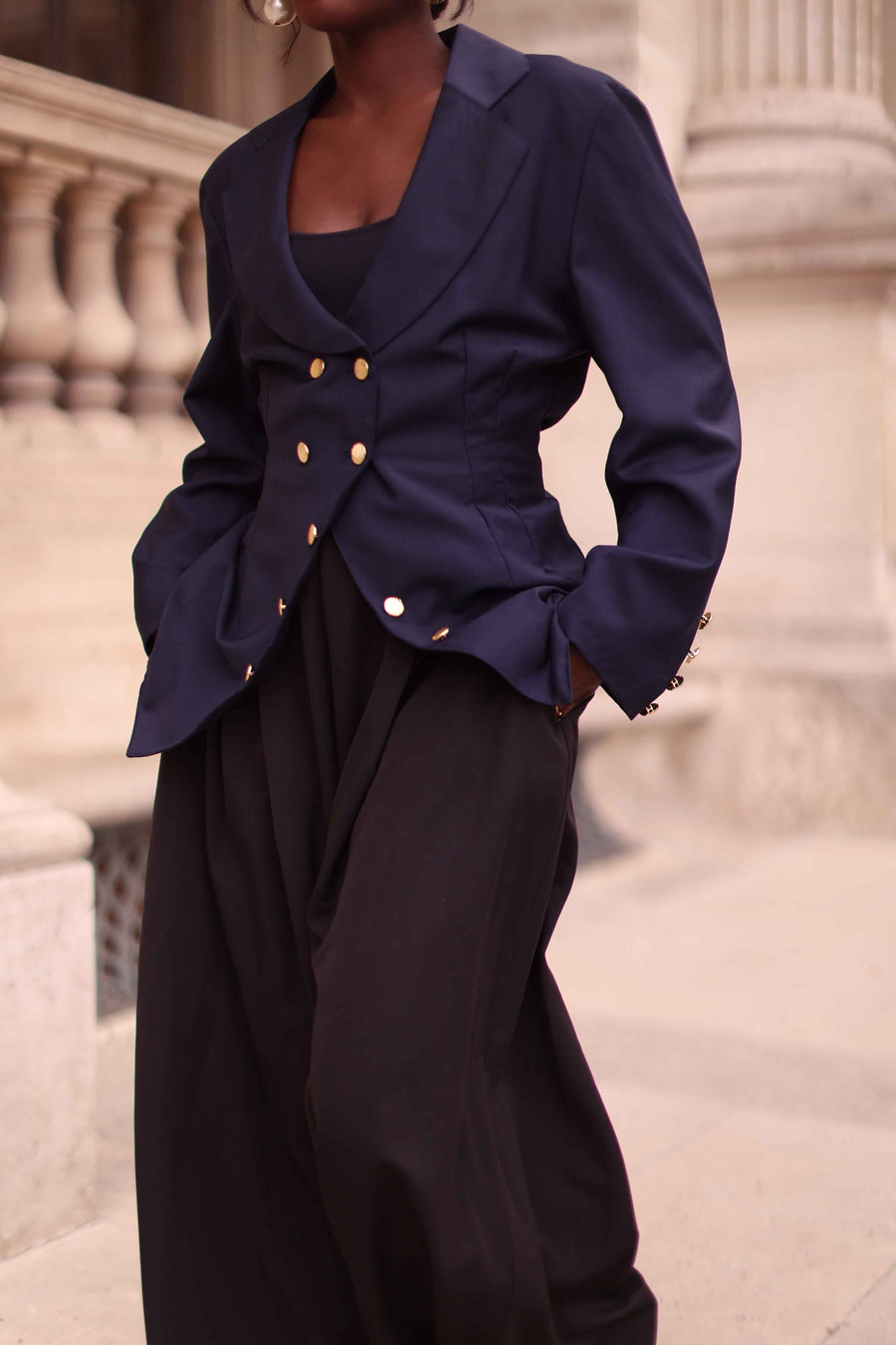 Navy Corset Blazer