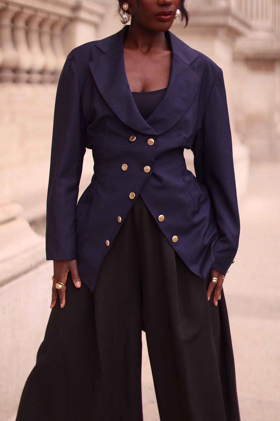 Navy Corset Blazer