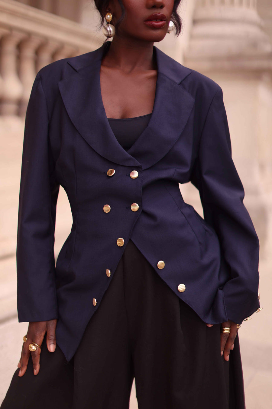 Navy Corset Blazer