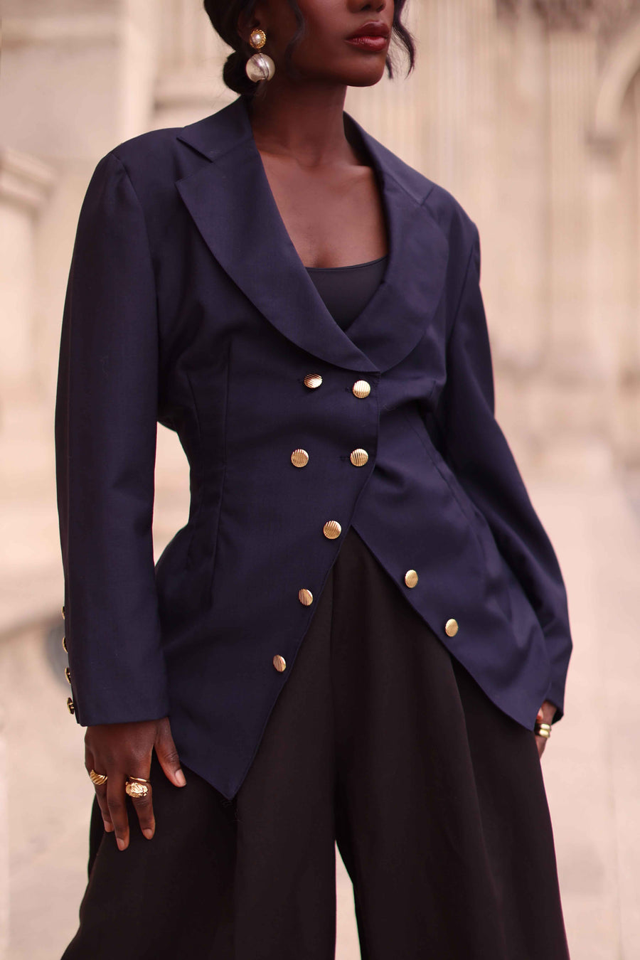 Navy Corset Blazer