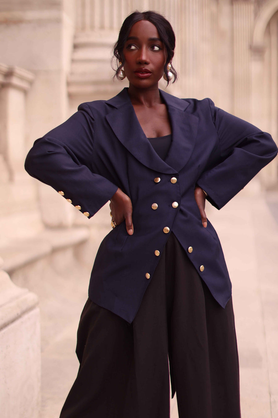 Navy Corset Blazer