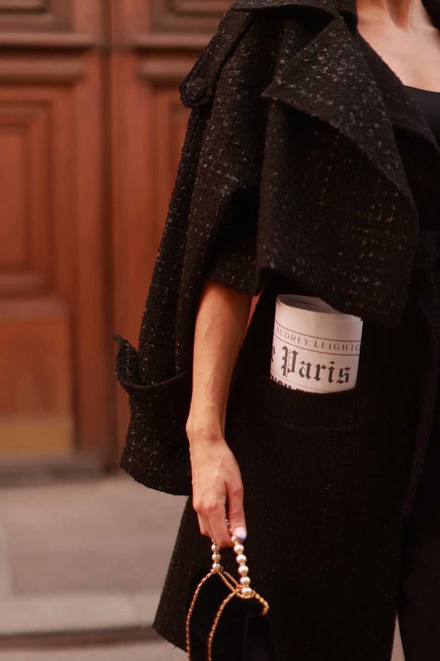 Signature Black Tweed French Trench