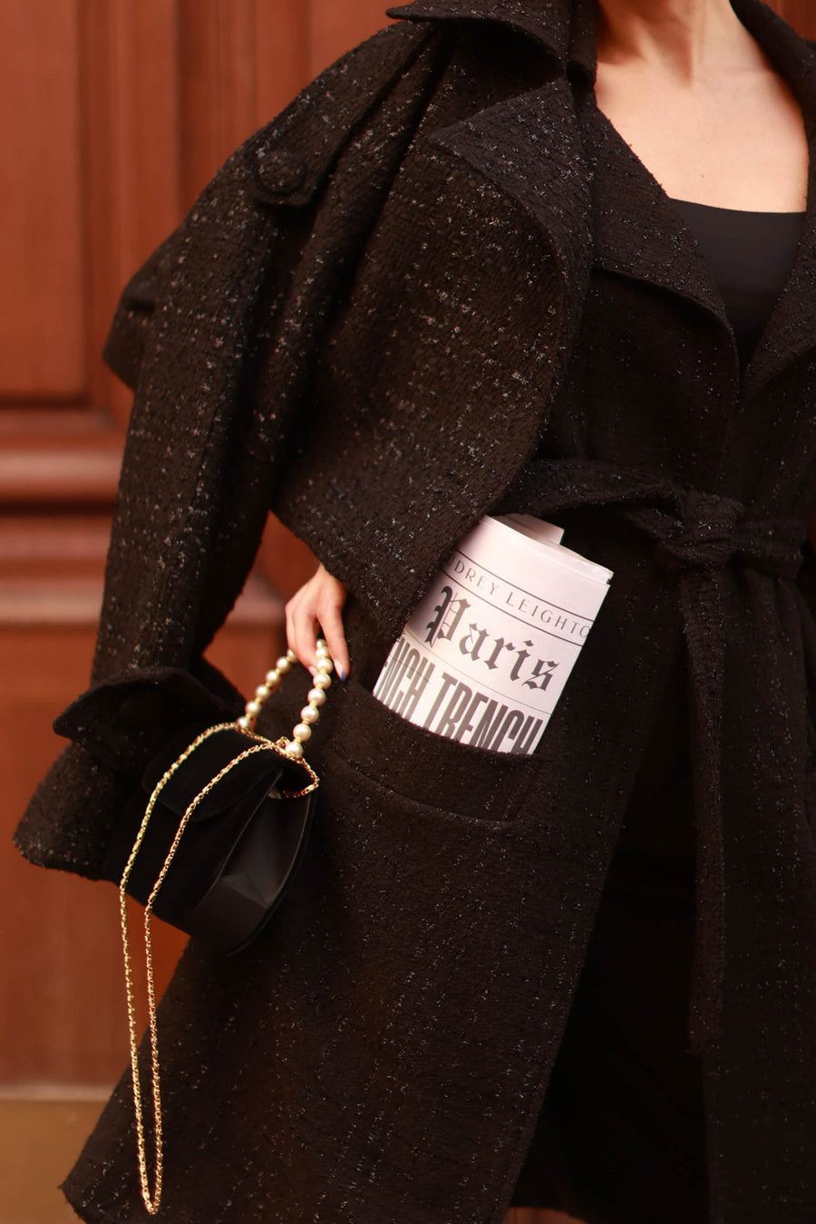 Signature Black Tweed French Trench