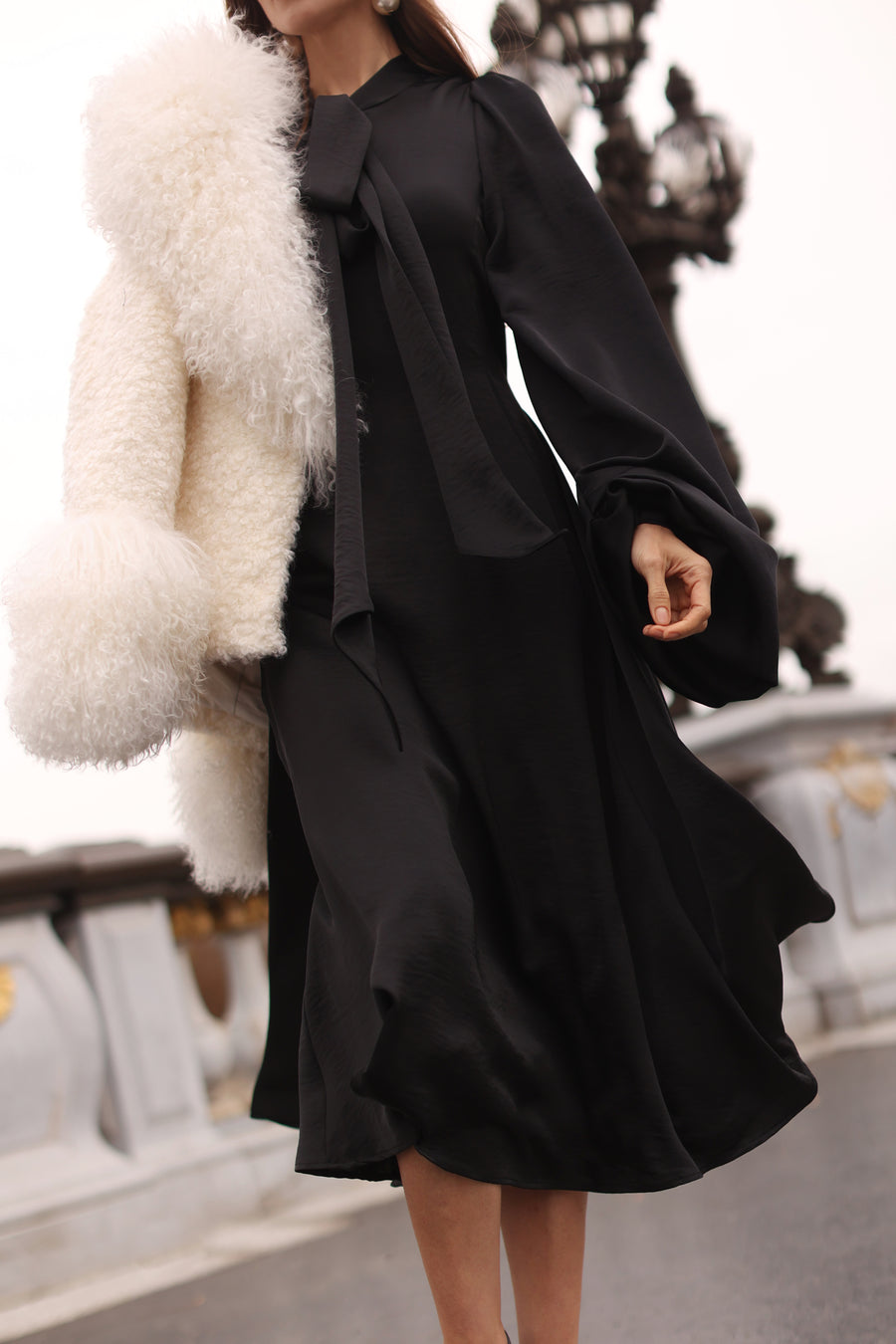 Black Satin Baroque Dress