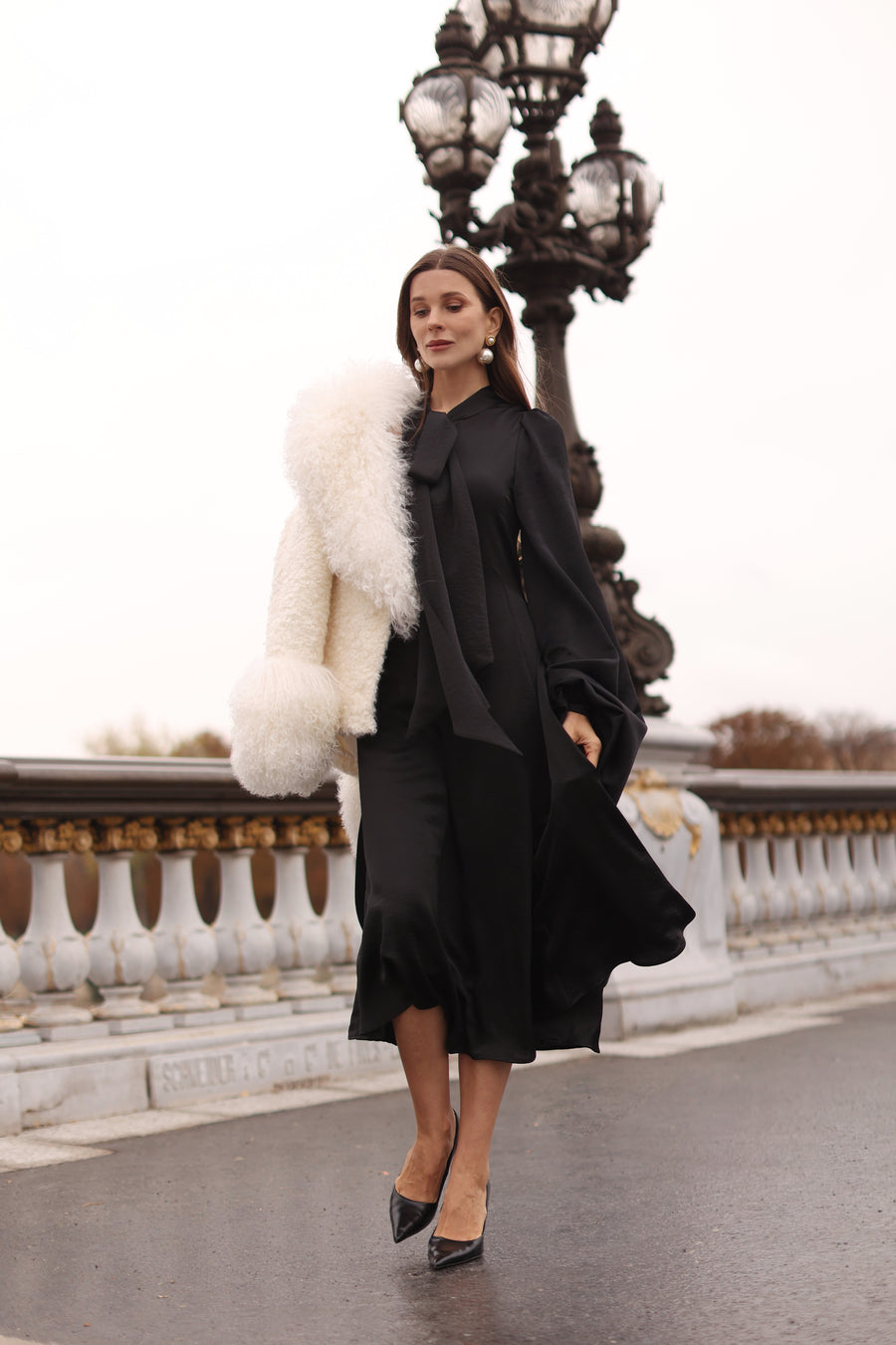 Black Satin Baroque Dress