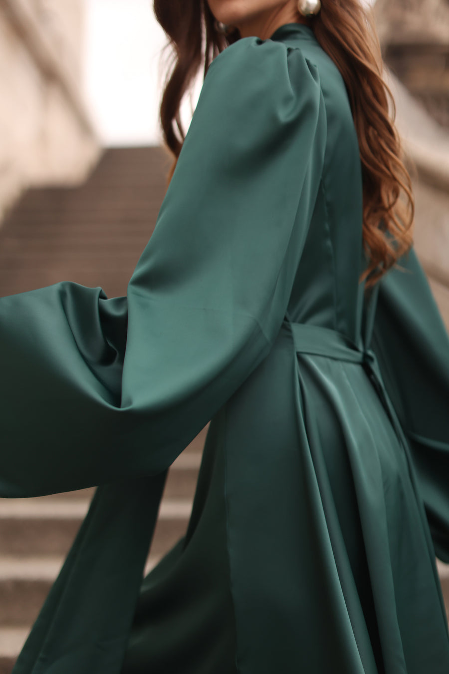 Green Satin Baroque Dress