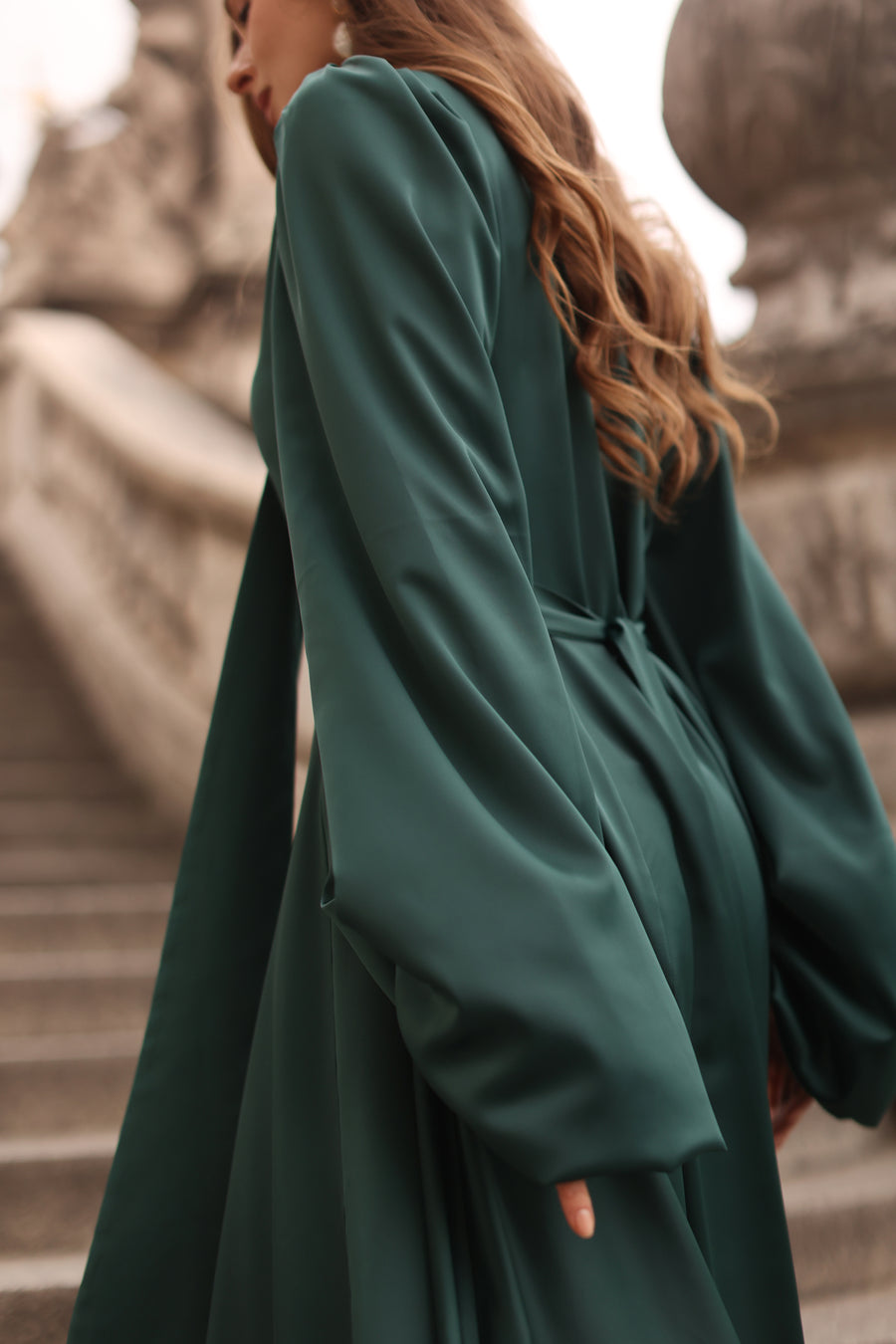 Green Satin Baroque Dress