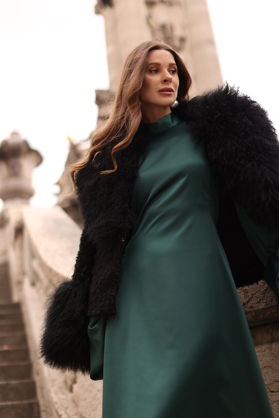 Green Satin Baroque Dress