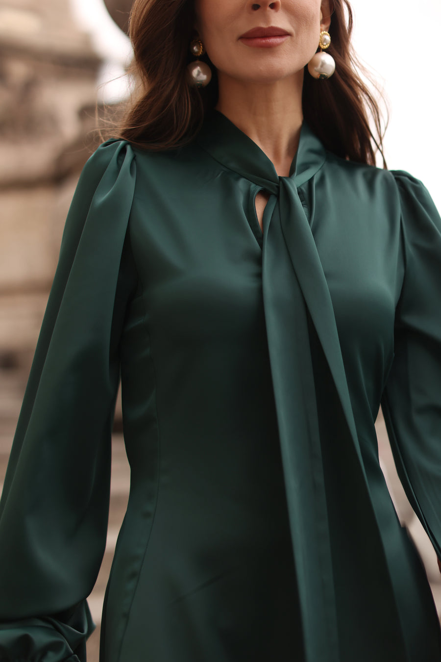 Green Satin Baroque Dress