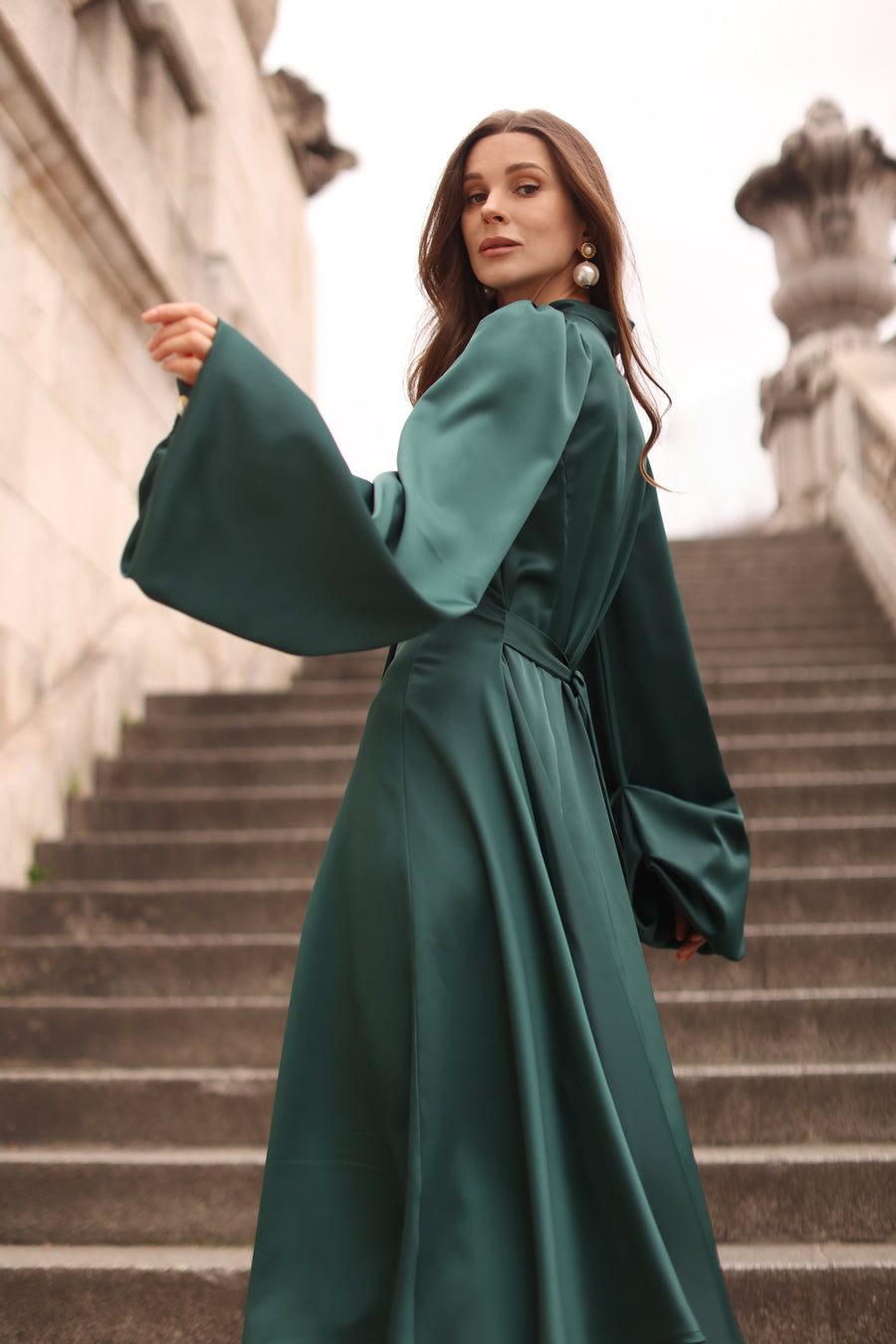Green Satin Baroque Dress