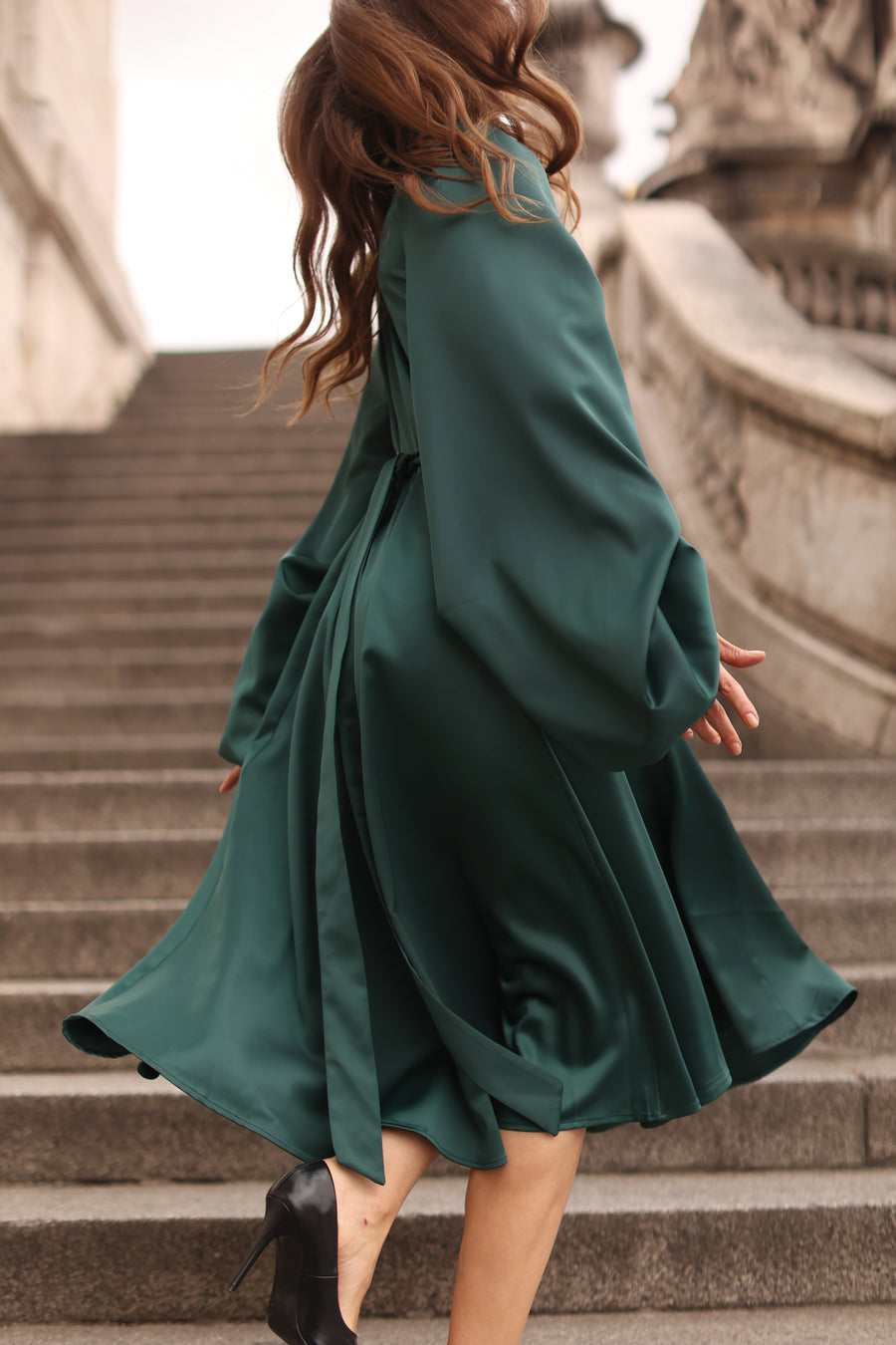 Green Satin Baroque Dress