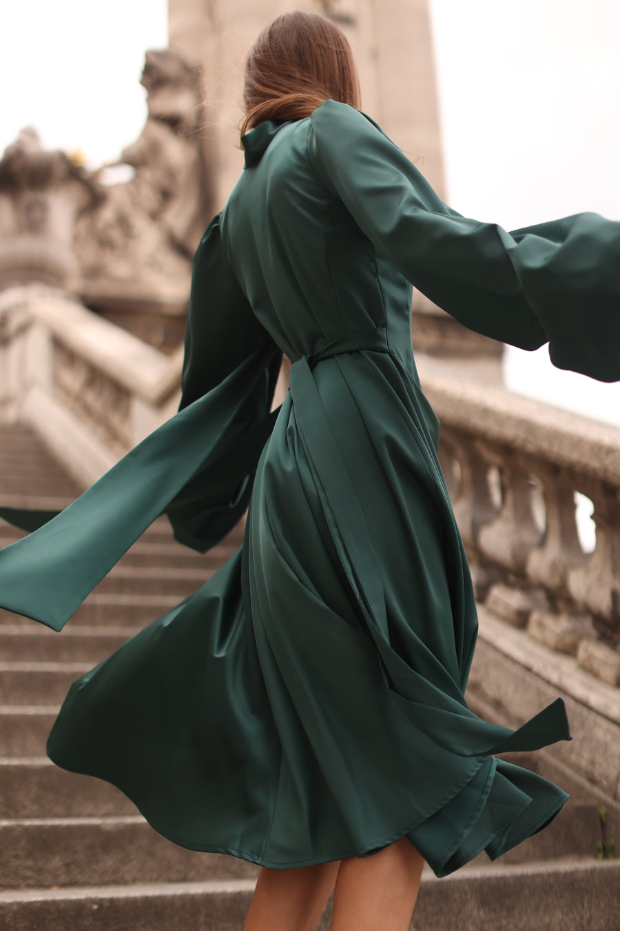Green Satin Baroque Dress