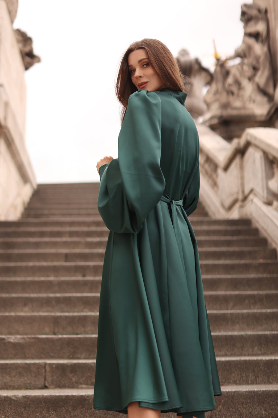 Green Satin Baroque Dress