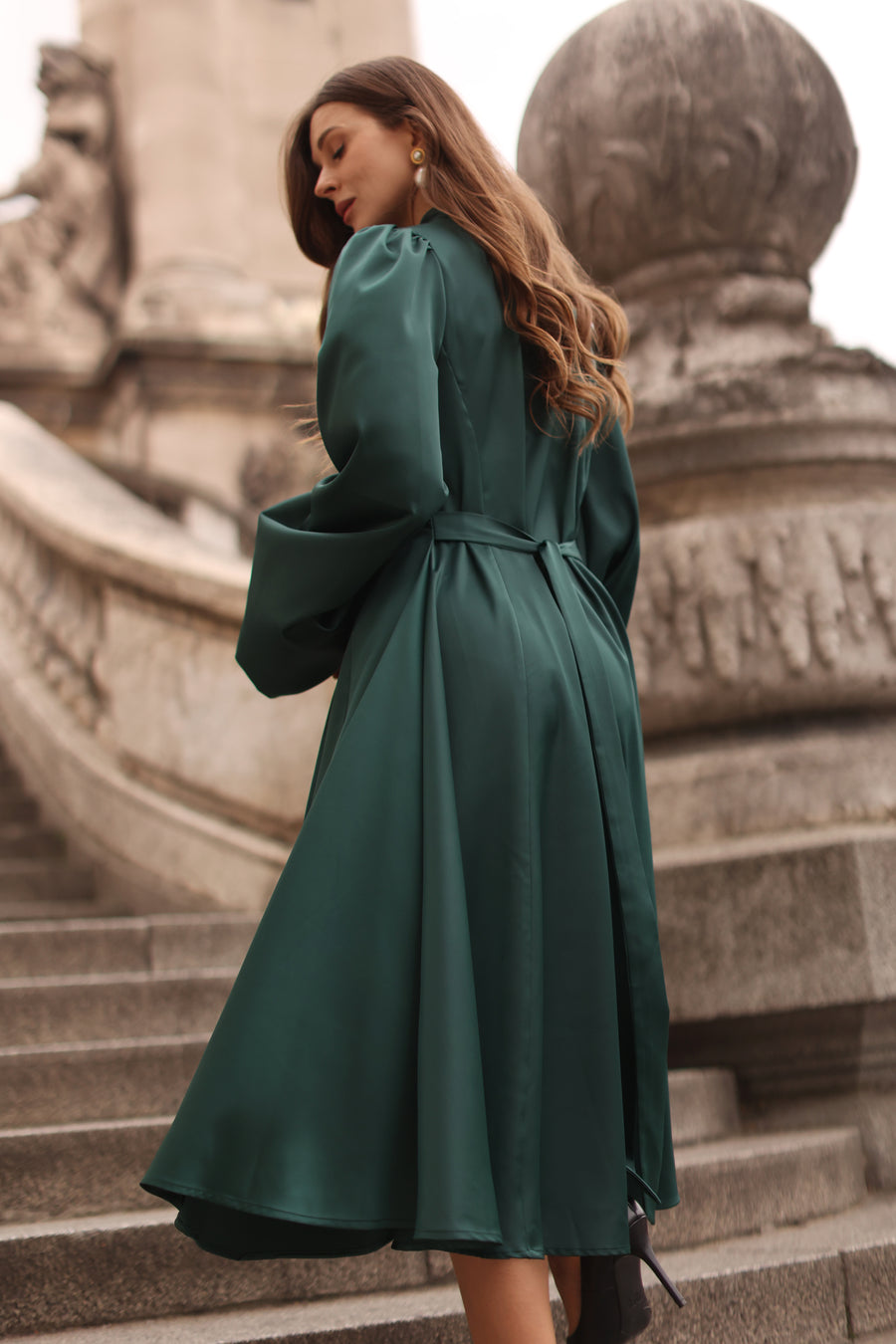 Green Satin Baroque Dress