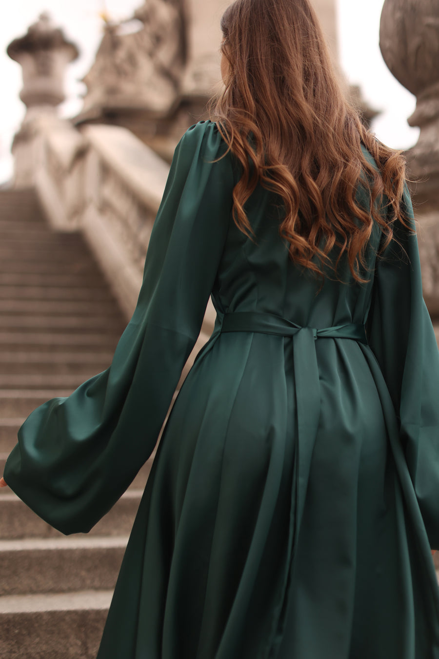 Green Satin Baroque Dress