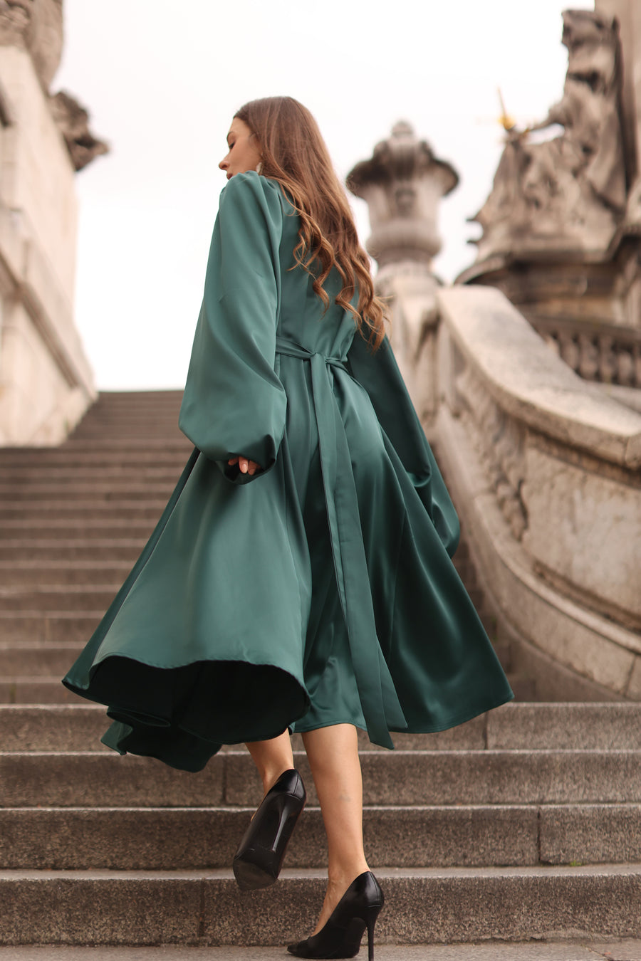 Green Satin Baroque Dress