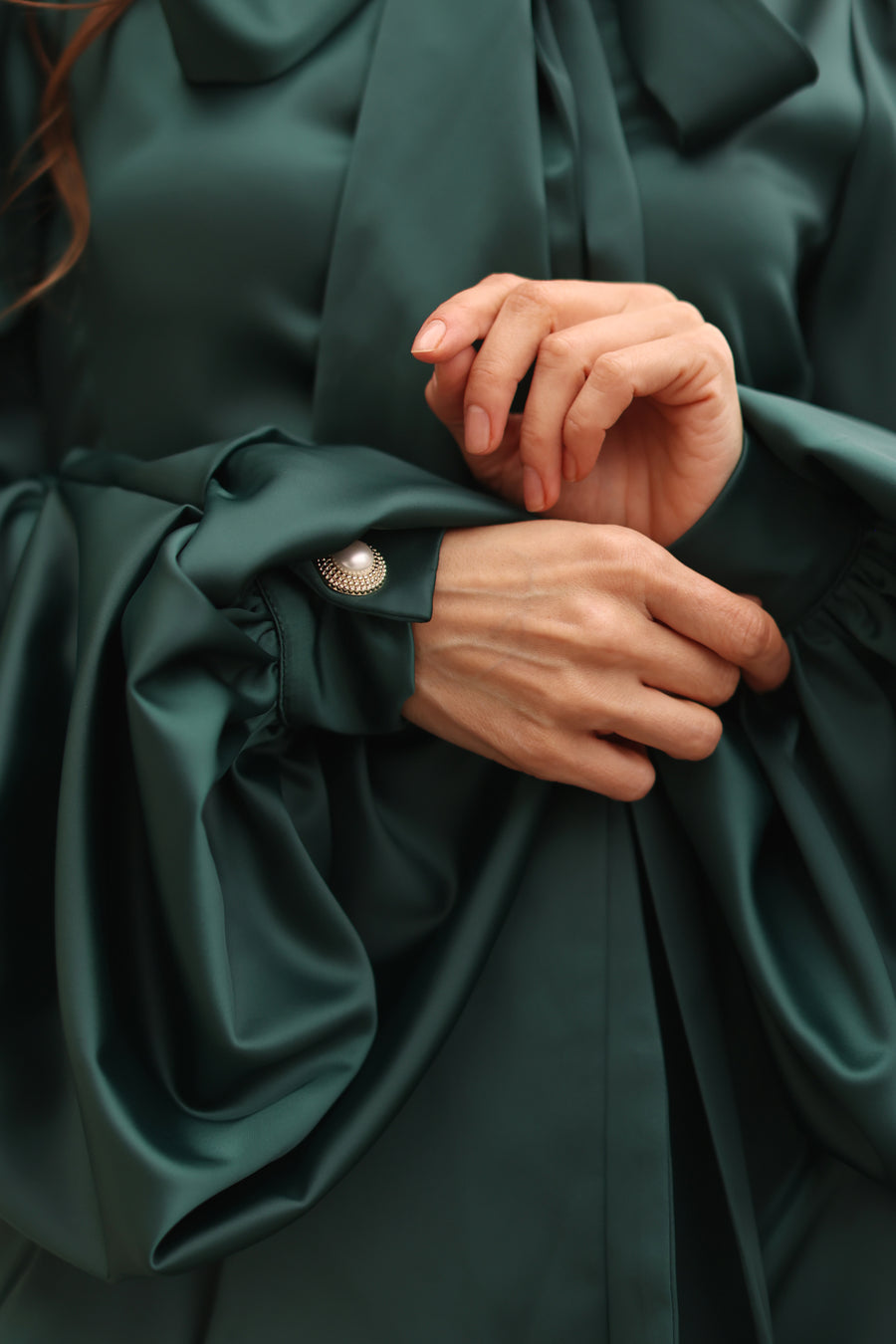 Green Satin Baroque Dress