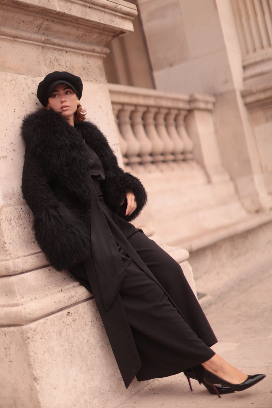 Black Tailored Wrap Trousers