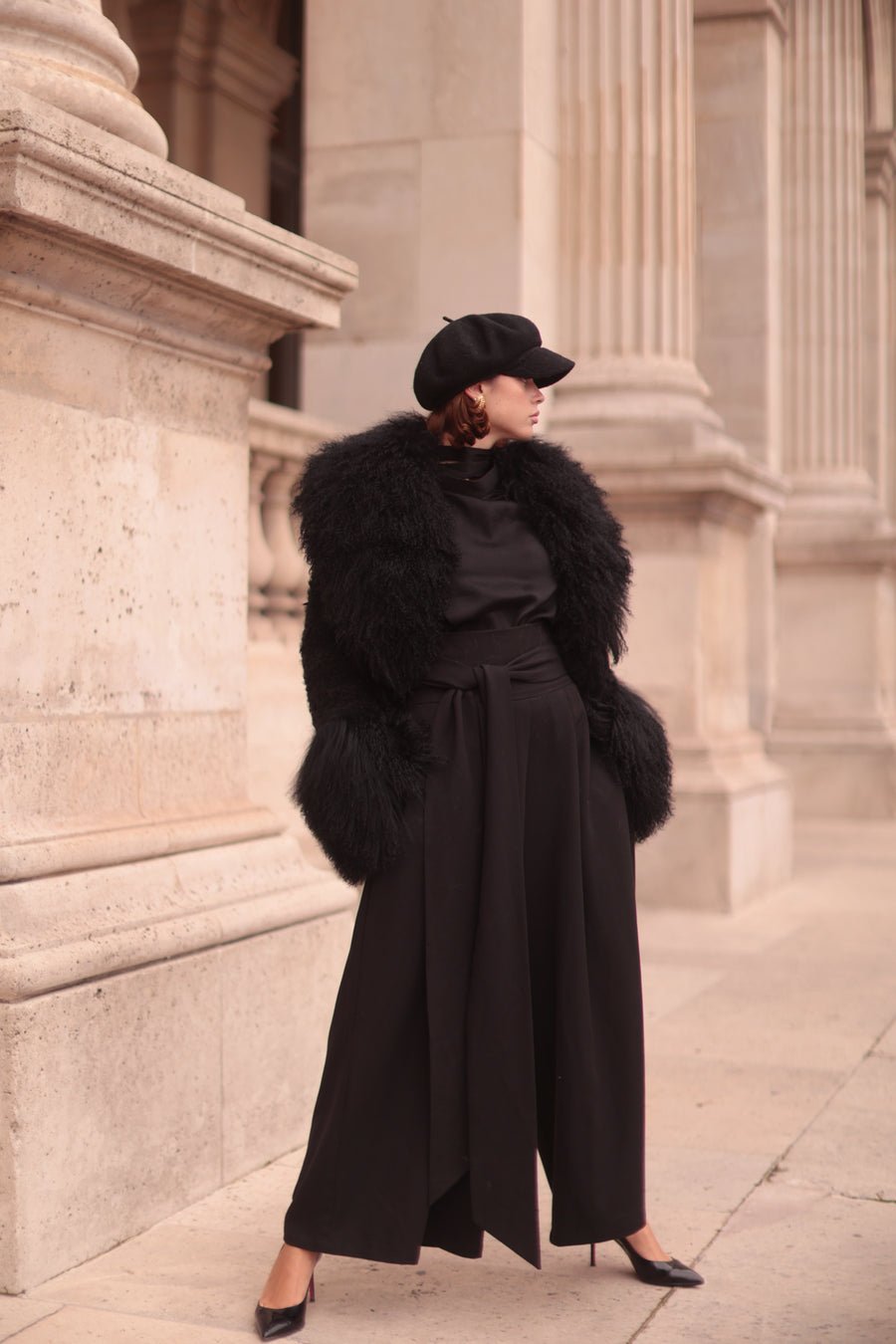 Black Tailored Wrap Trousers