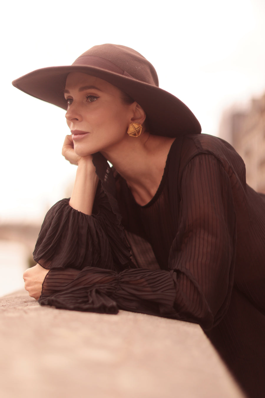 Pleated Black Blouse