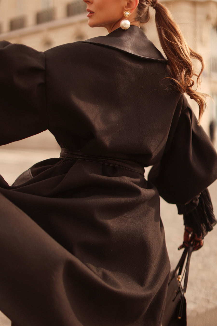 Black Cascade Coat