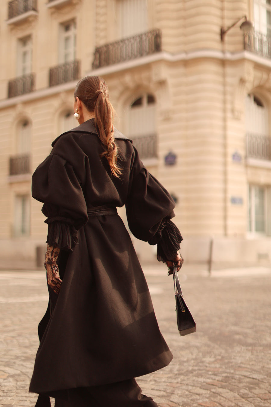 Black Cascade Coat