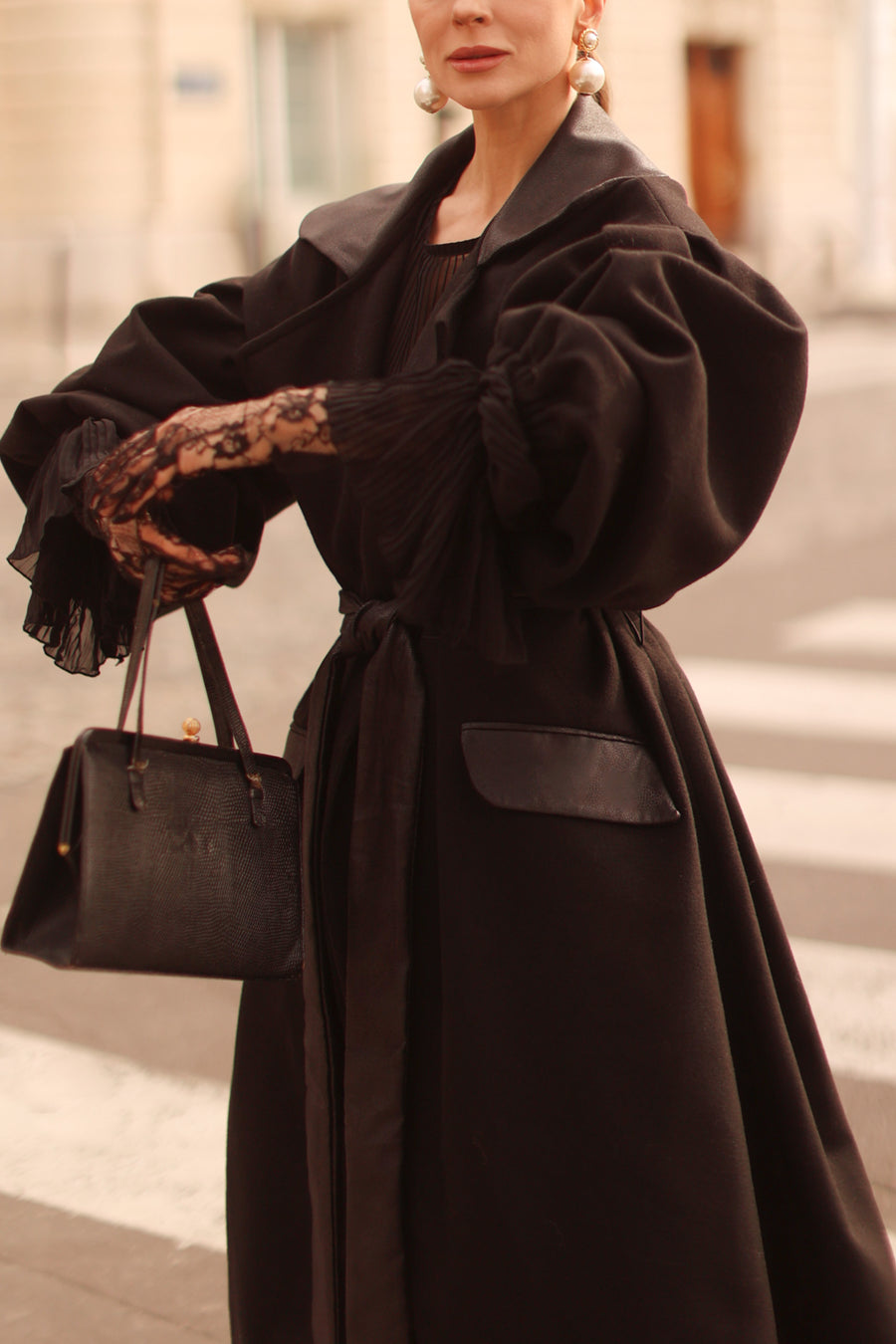 Black Cascade Coat