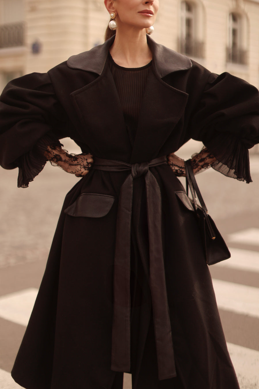 Black Cascade Coat