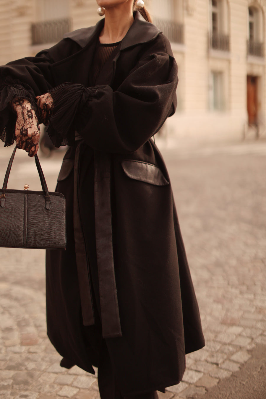 Black Cascade Coat