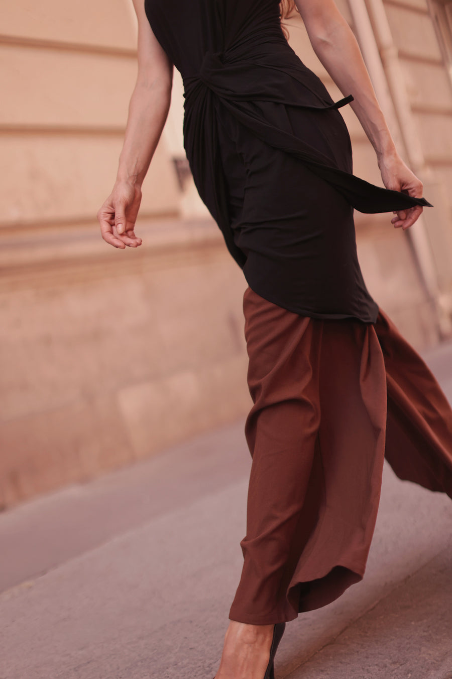 Black Sleeveless Wrap Dress