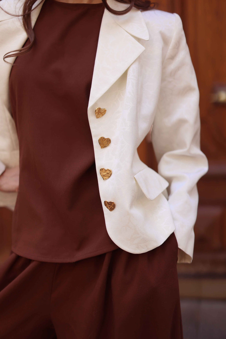 Yves Saint Laurent Gold Heart Blazer