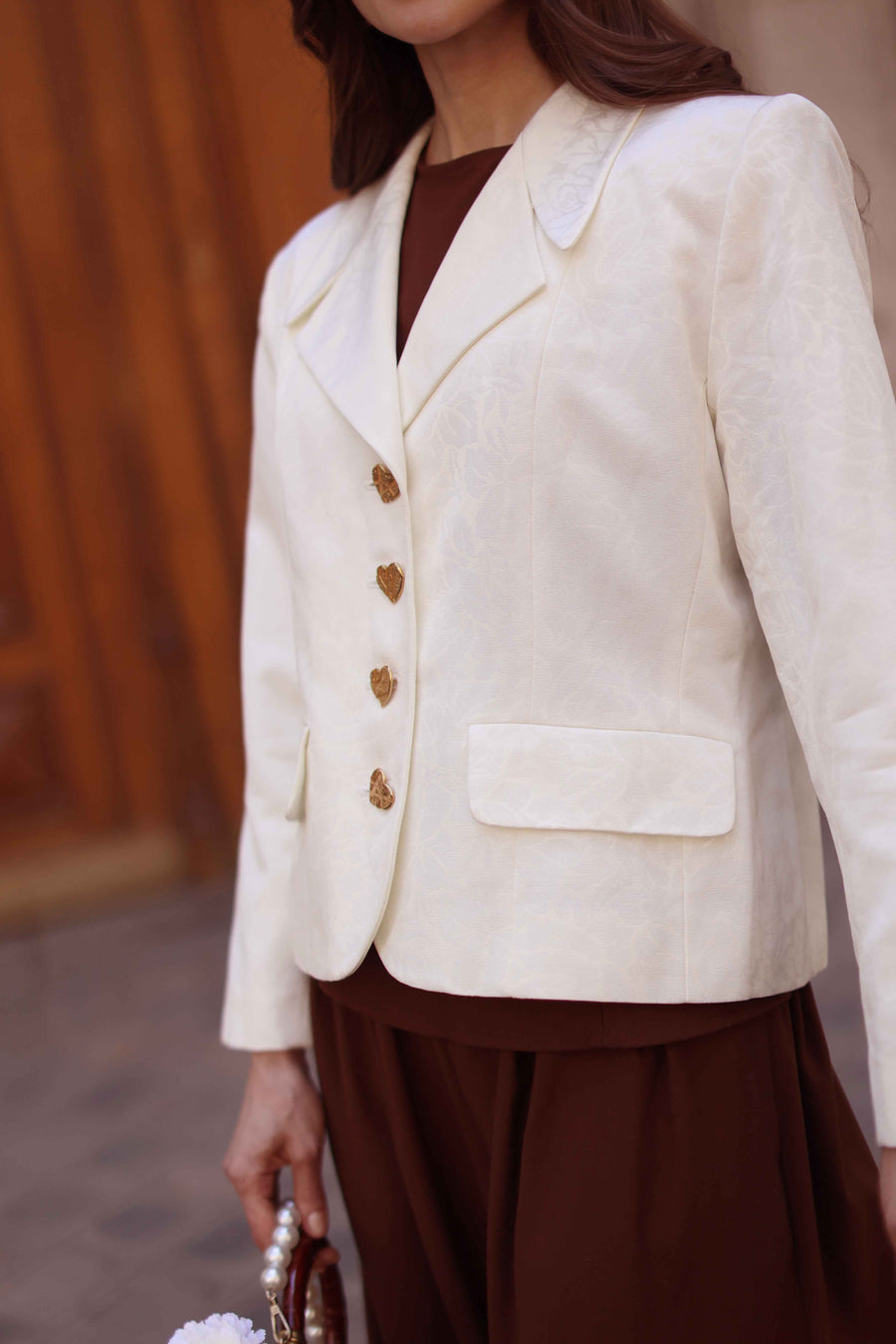 Yves Saint Laurent Gold Heart Blazer