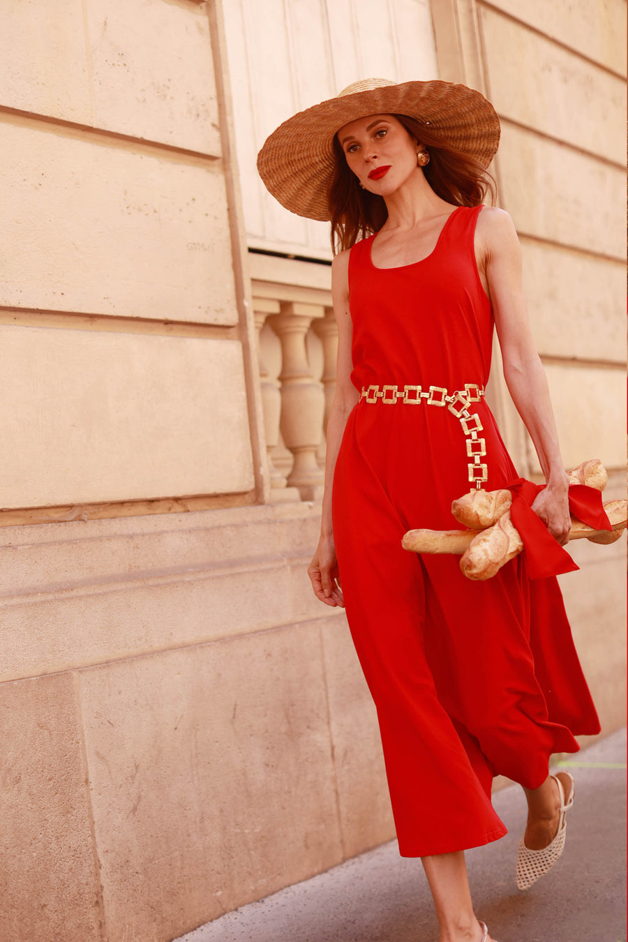 Red Summer Swing Dress