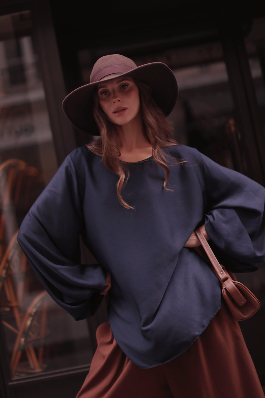 Navy Valois Blouse