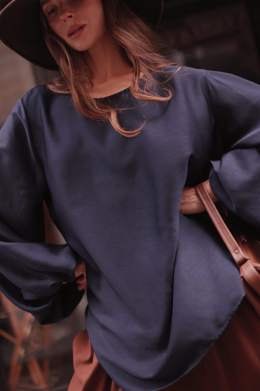 Navy Valois Blouse