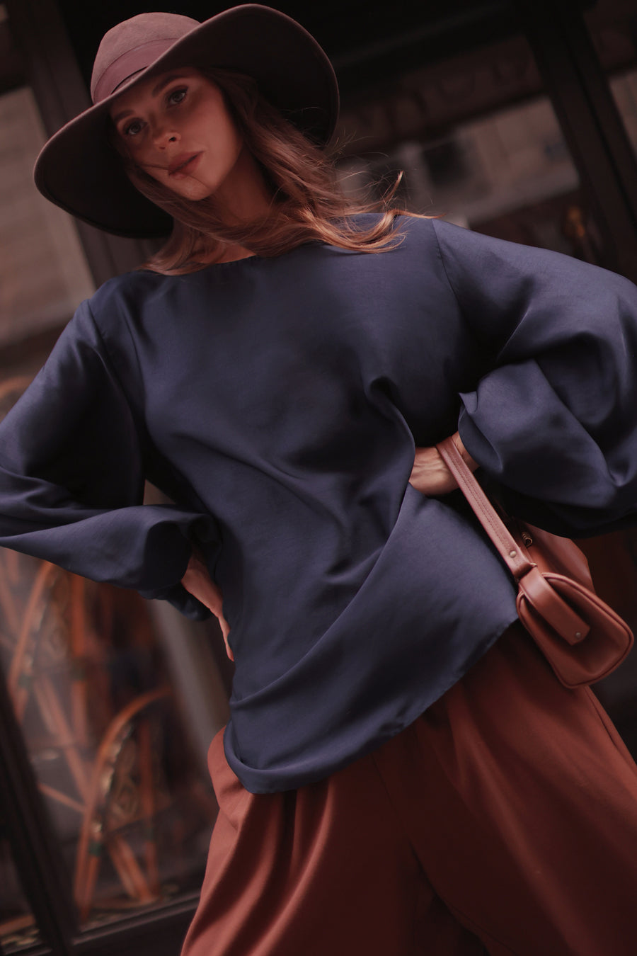 Navy Valois Blouse