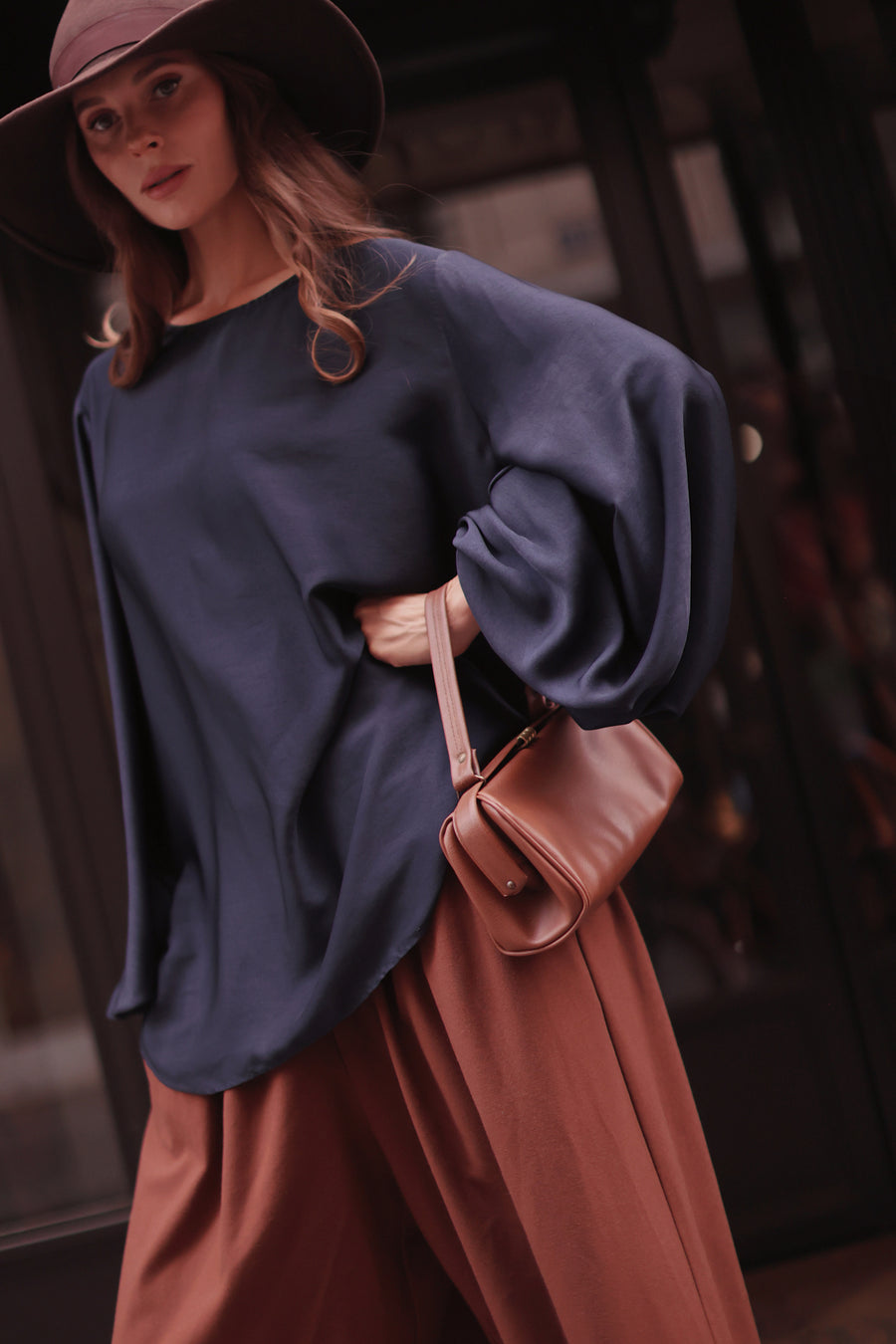 Navy Valois Blouse