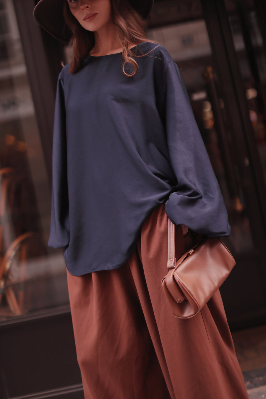 Navy Valois Blouse