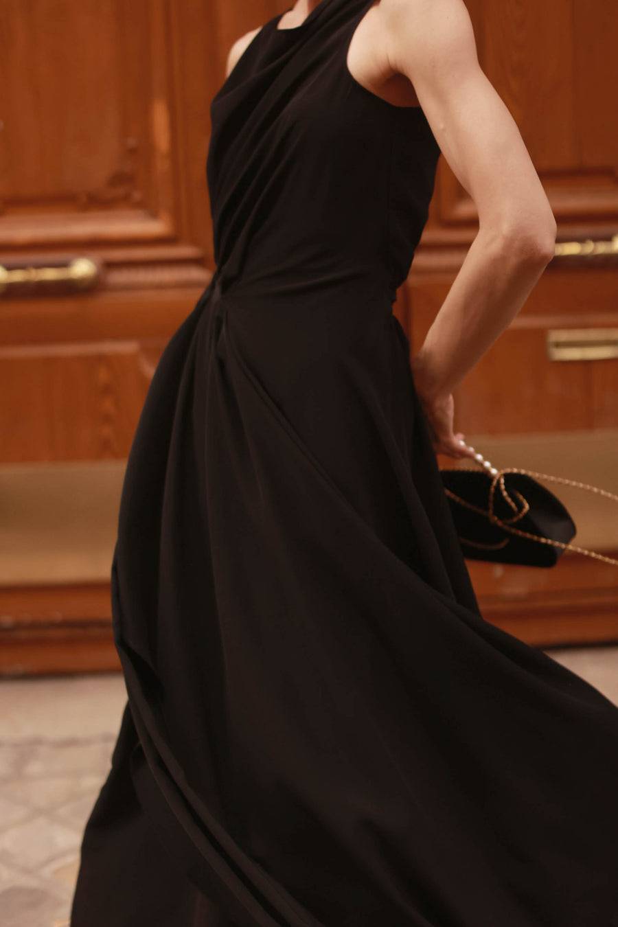 Black Draped Dress