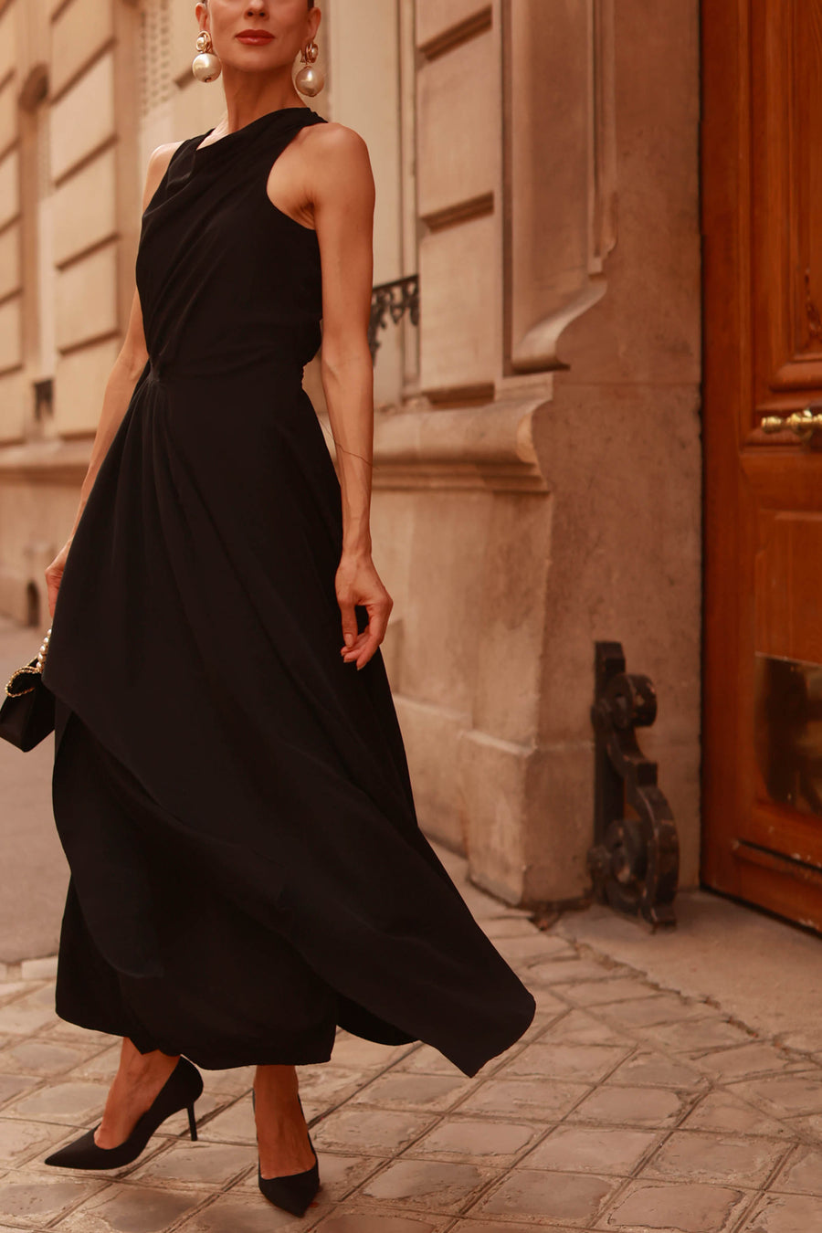 Black Draped Dress