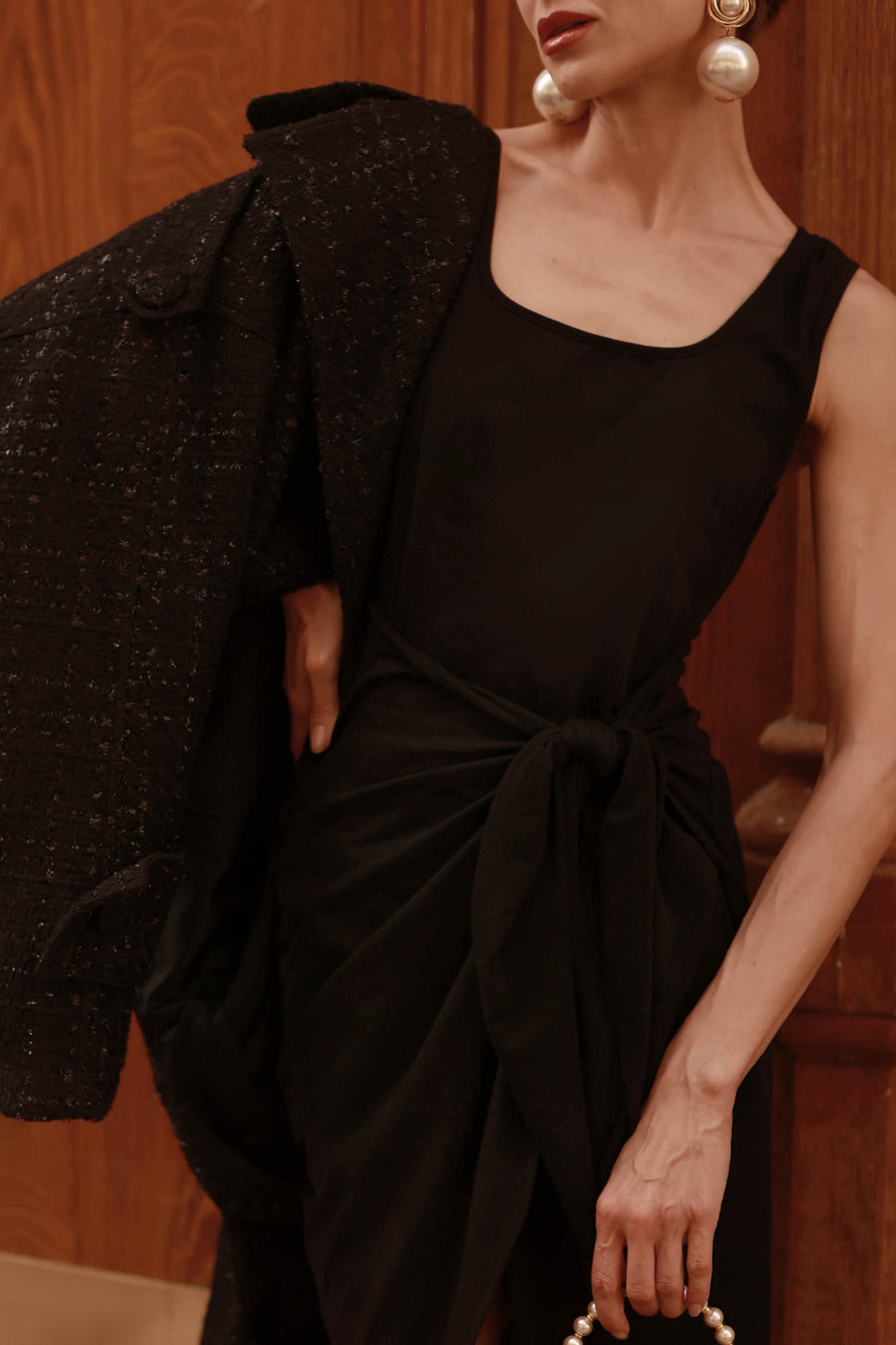 Black Summer Wrap Dress