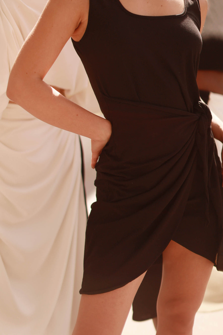 Black Summer Wrap Dress