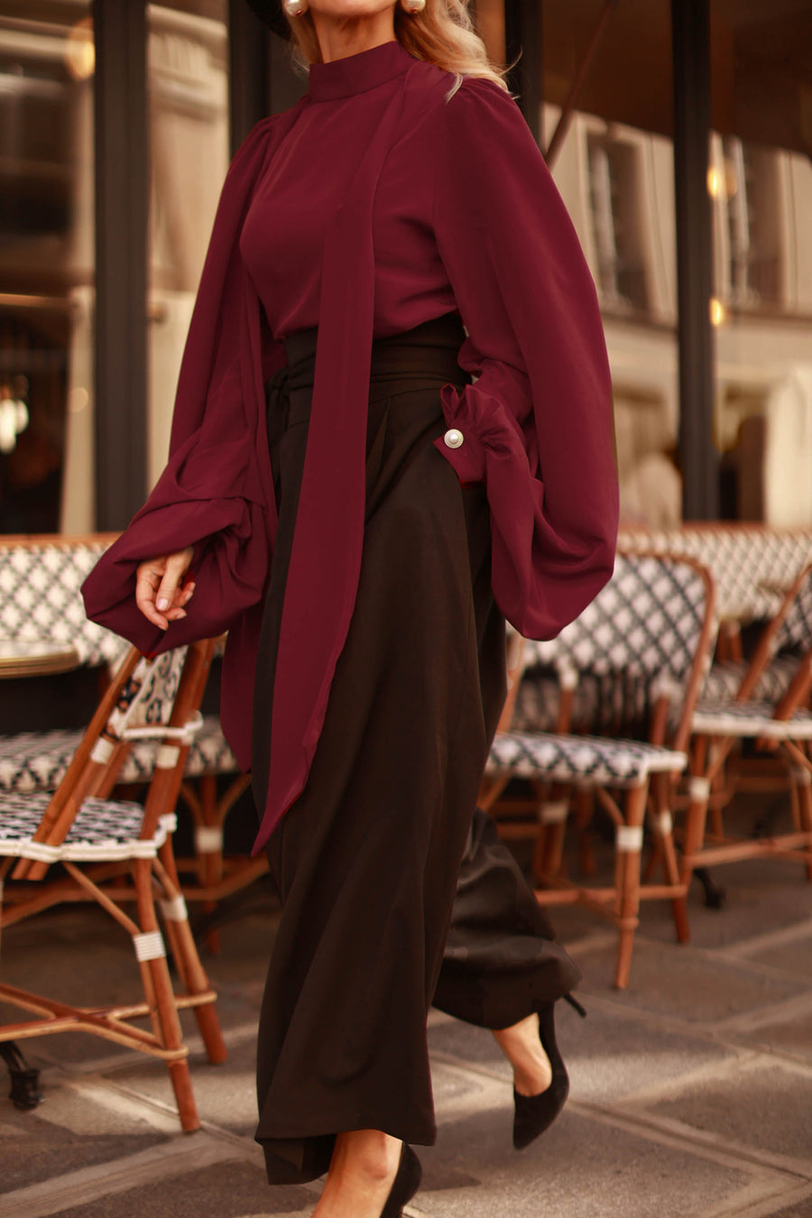 Bordeaux Baroque Blouse