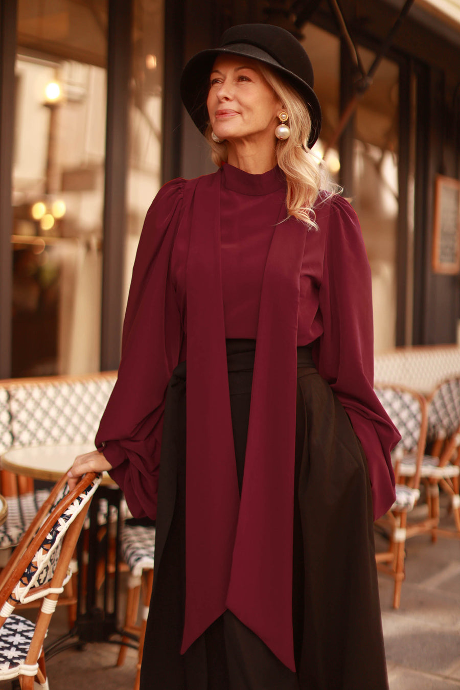 Bordeaux Baroque Blouse