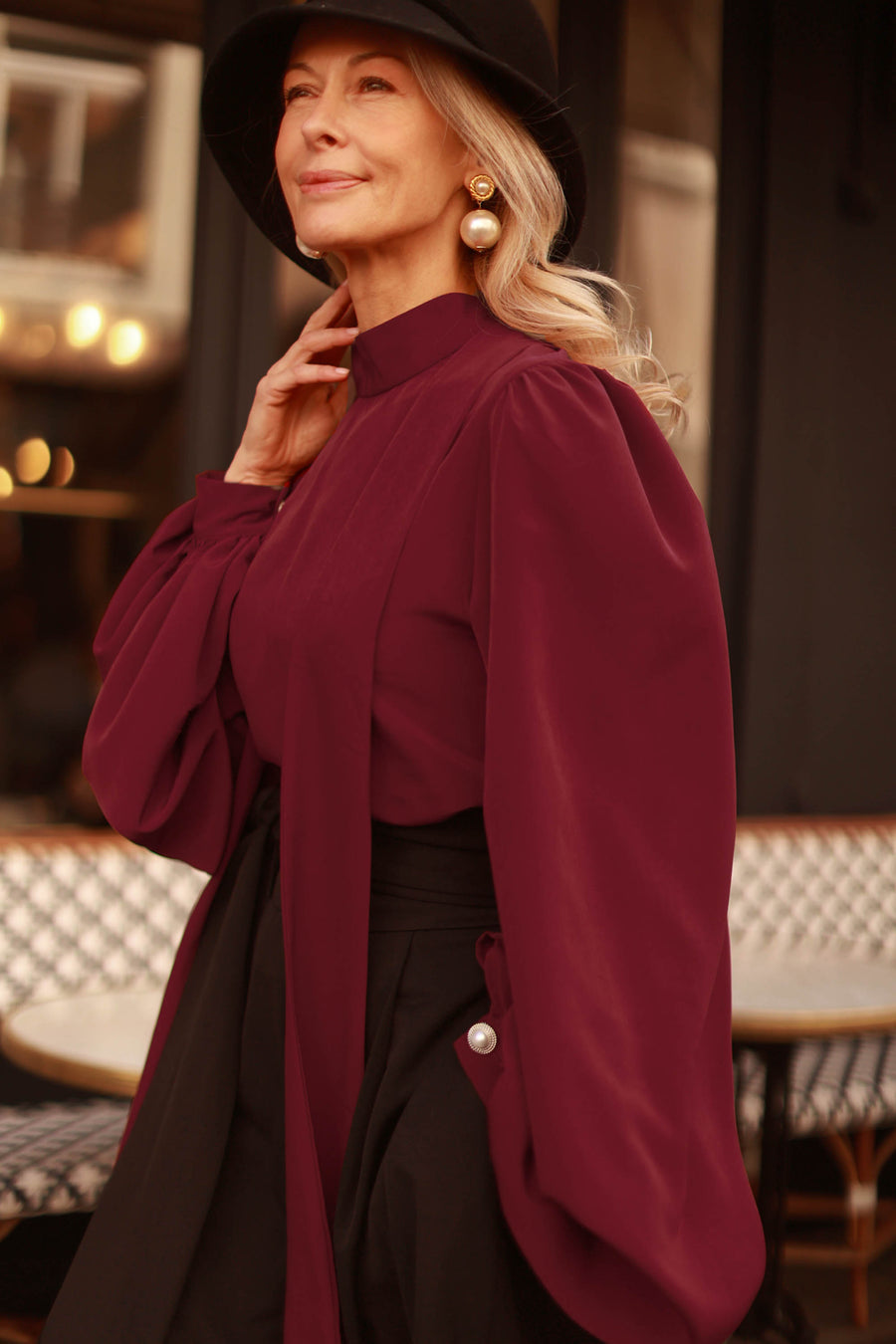 Bordeaux Baroque Blouse